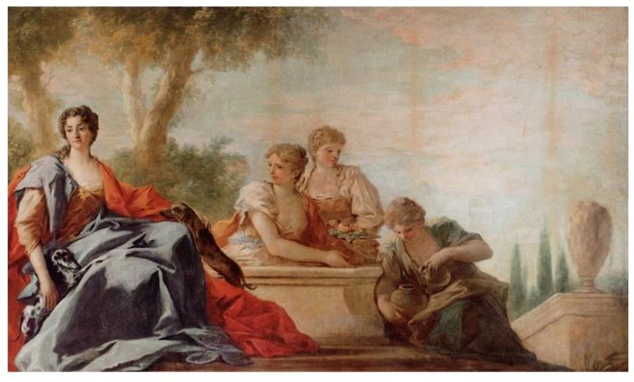 Ritratto di dama in un giardino e le ancelle al pozzo - Palazzo Pellegrini a S. Cecilia, Verona
